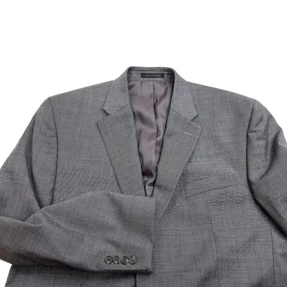 Chaps Men's 44L Suit Jacket Gray Wool 2 Button - Picture 3 of 13